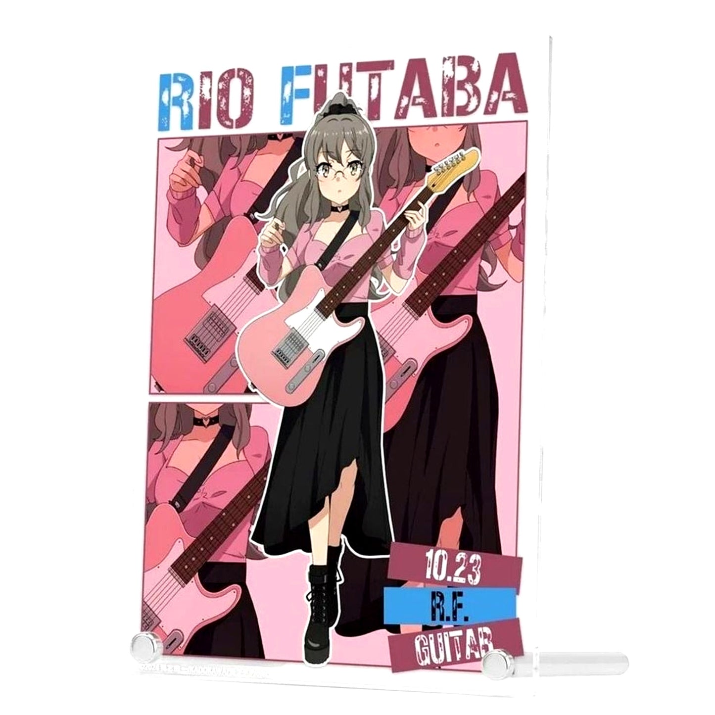 Rio Futaba Illustration Guitar Playing Ver. A5 Acrylic Panel Rascal Does Not Dream Series POP UP SHOP in TOWER RECORDS in 2026 [USED]