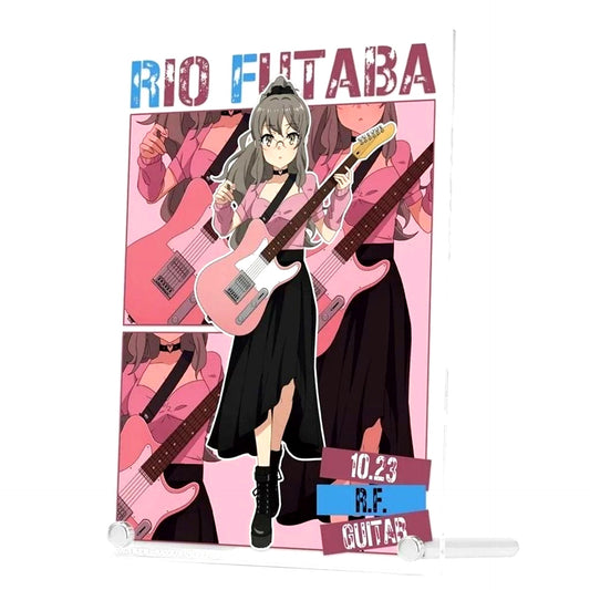 Rio Futaba Illustration Guitar Playing Ver. A5 Acrylic Panel Rascal Does Not Dream Series POP UP SHOP in TOWER RECORDS in 2026 [USED]