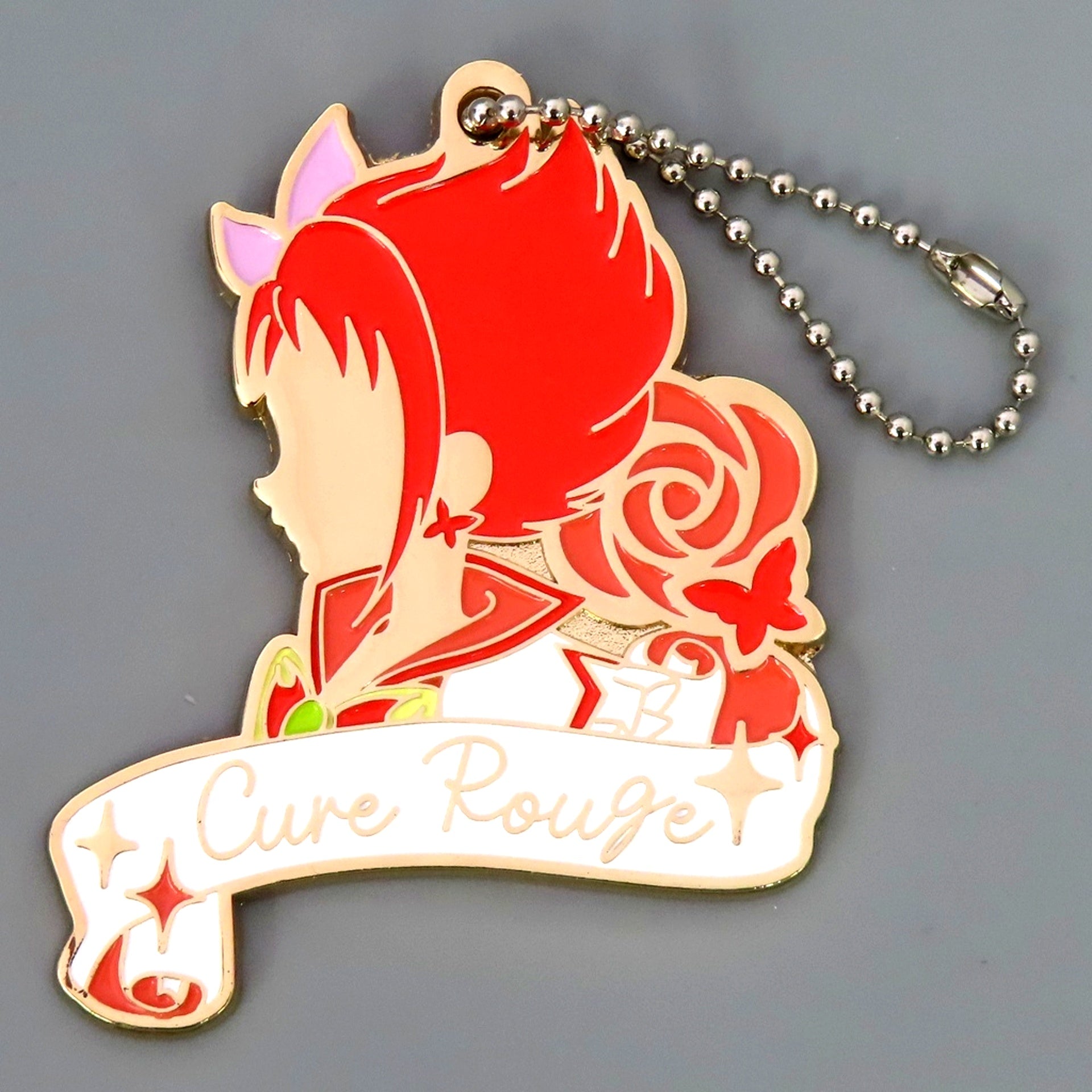 Cure Rouge Prize F Precure Shining moment Ichiban Kuji Silhouette Metal Charm [USED]