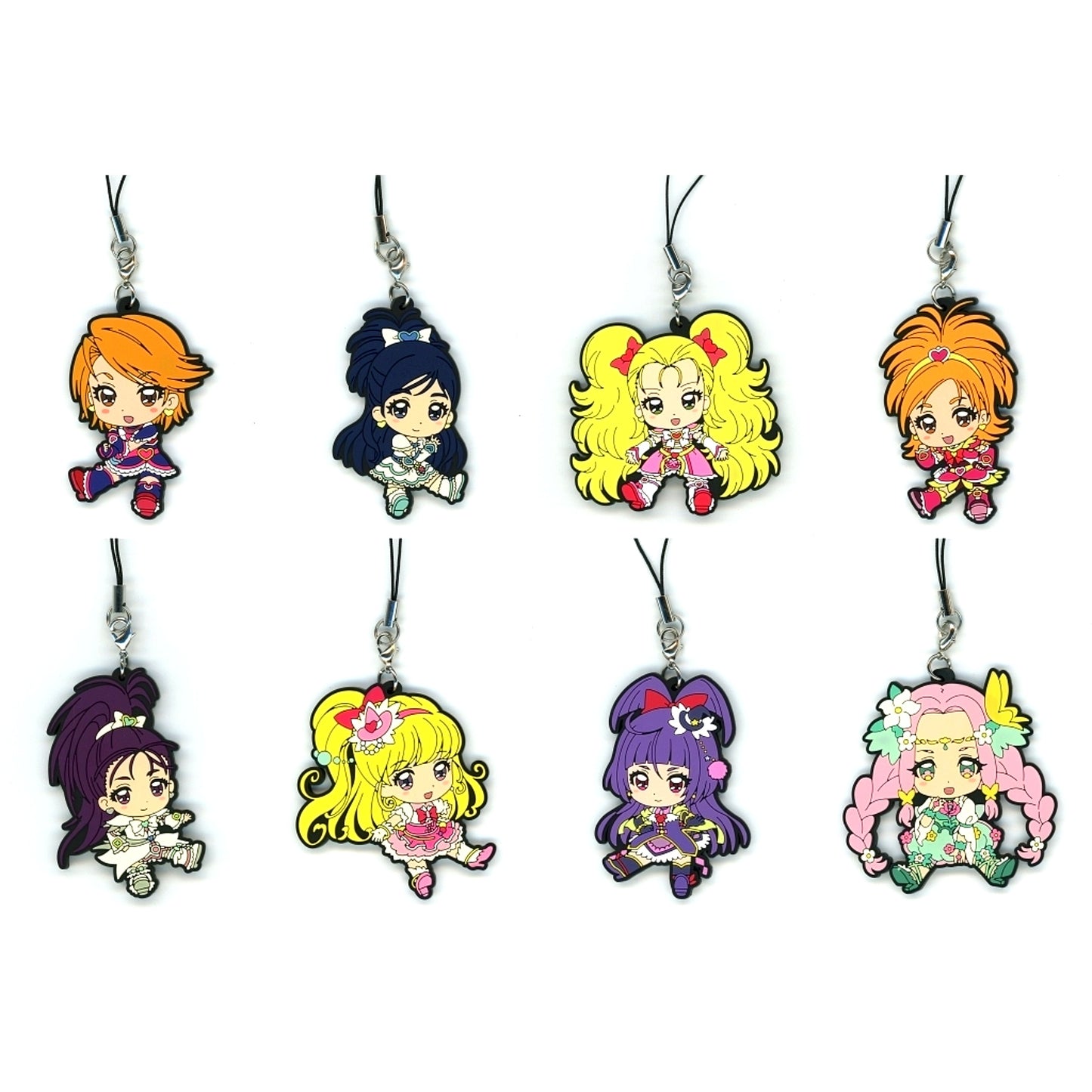 Set of 8 Precure All Stars Petanko Trading Rubber Strap Vol. 2 [USED]