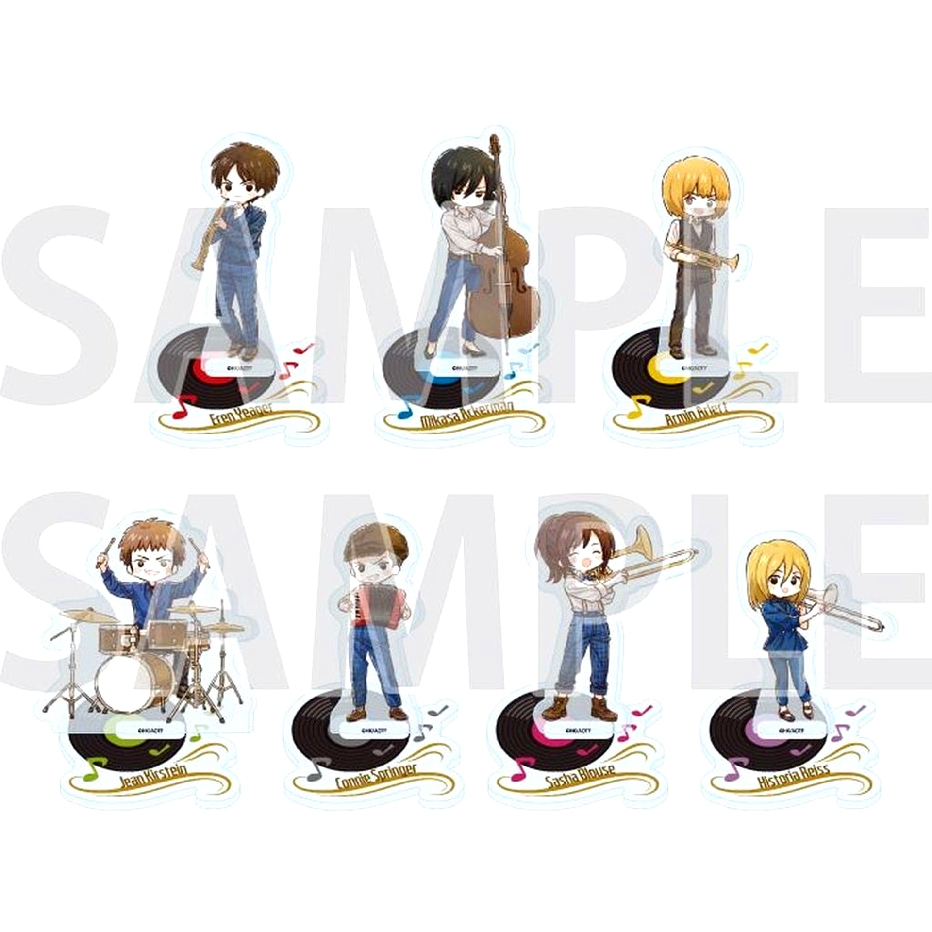Set of 7 Attack on Titan Jazz Ver. A Set GraffArt Acrylic Petit Stand [USED]
