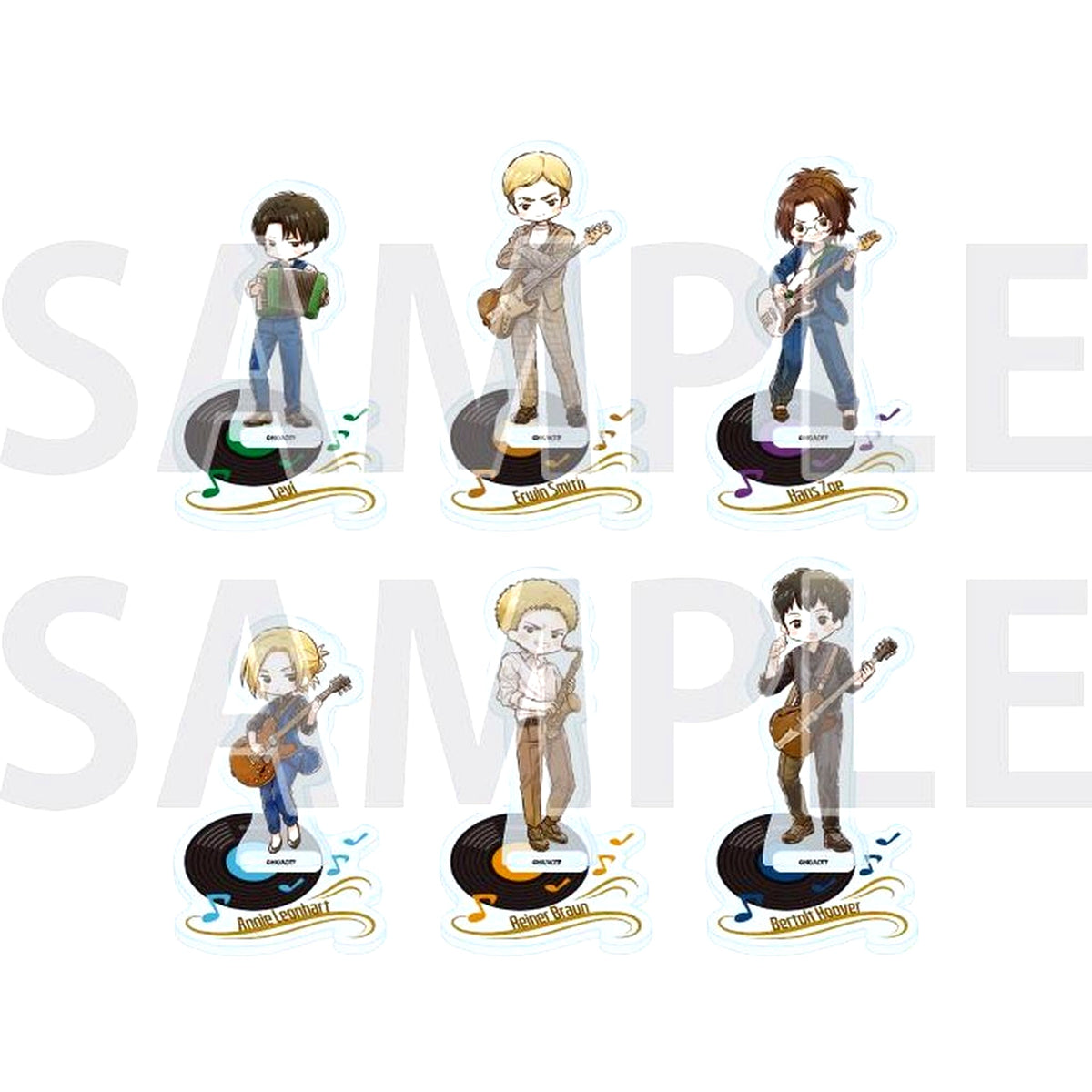 Set of 6 TV Anime Attack on Titan Acrylic Mini Stand 02 Jazz Version B Set Graph Art Illustration [USED]