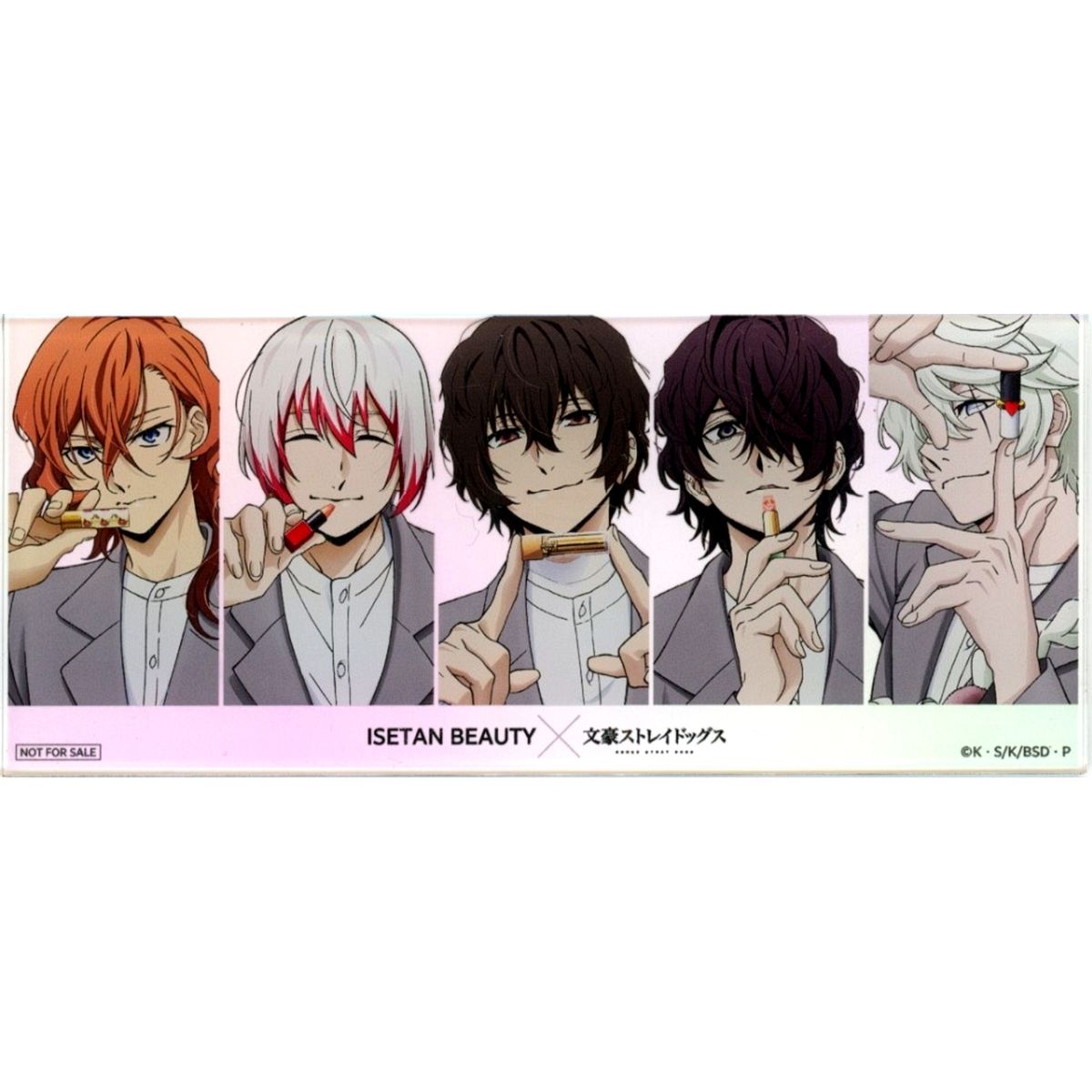 Group Acrylic Plate Bungo Stray Dogs x ISETAN BEAUTY Eligible Purchase Bonus Item [USED]