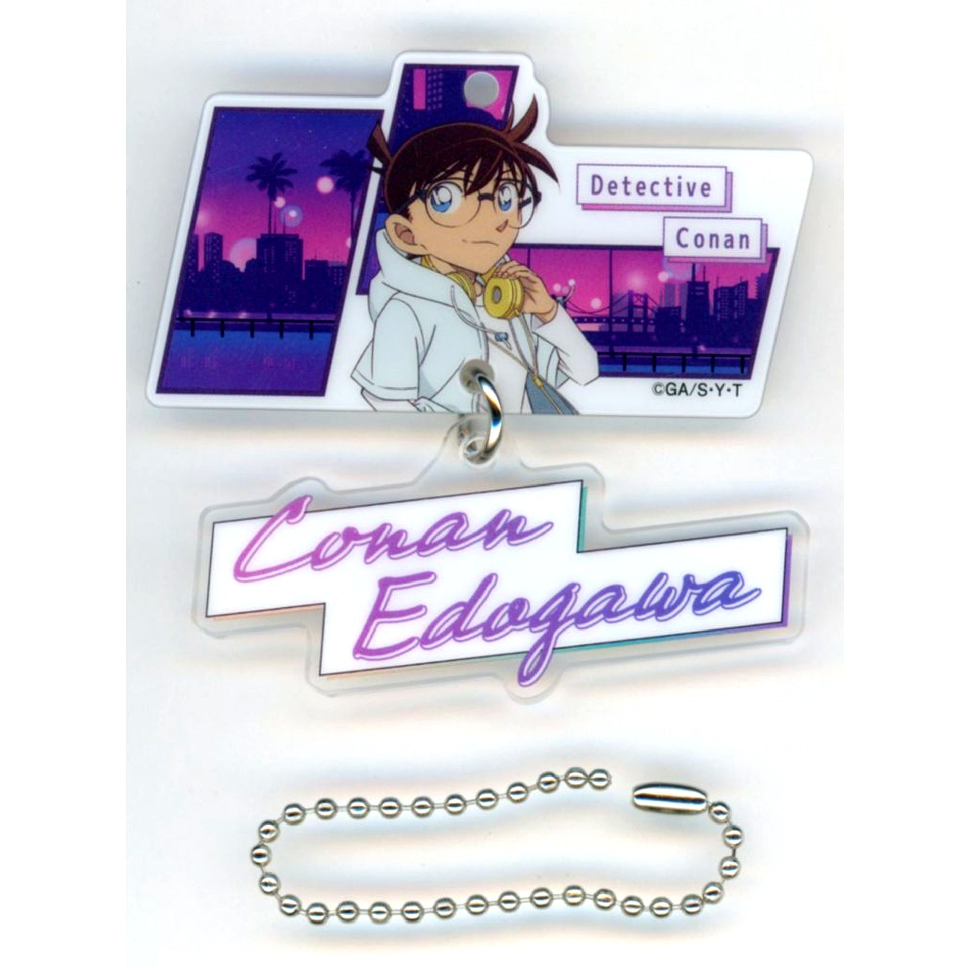Conan Edogawa G Prize Detective Conan 2-Part Acrylic Keychain Sega Lucky Kuji Neo City Pop [USED]