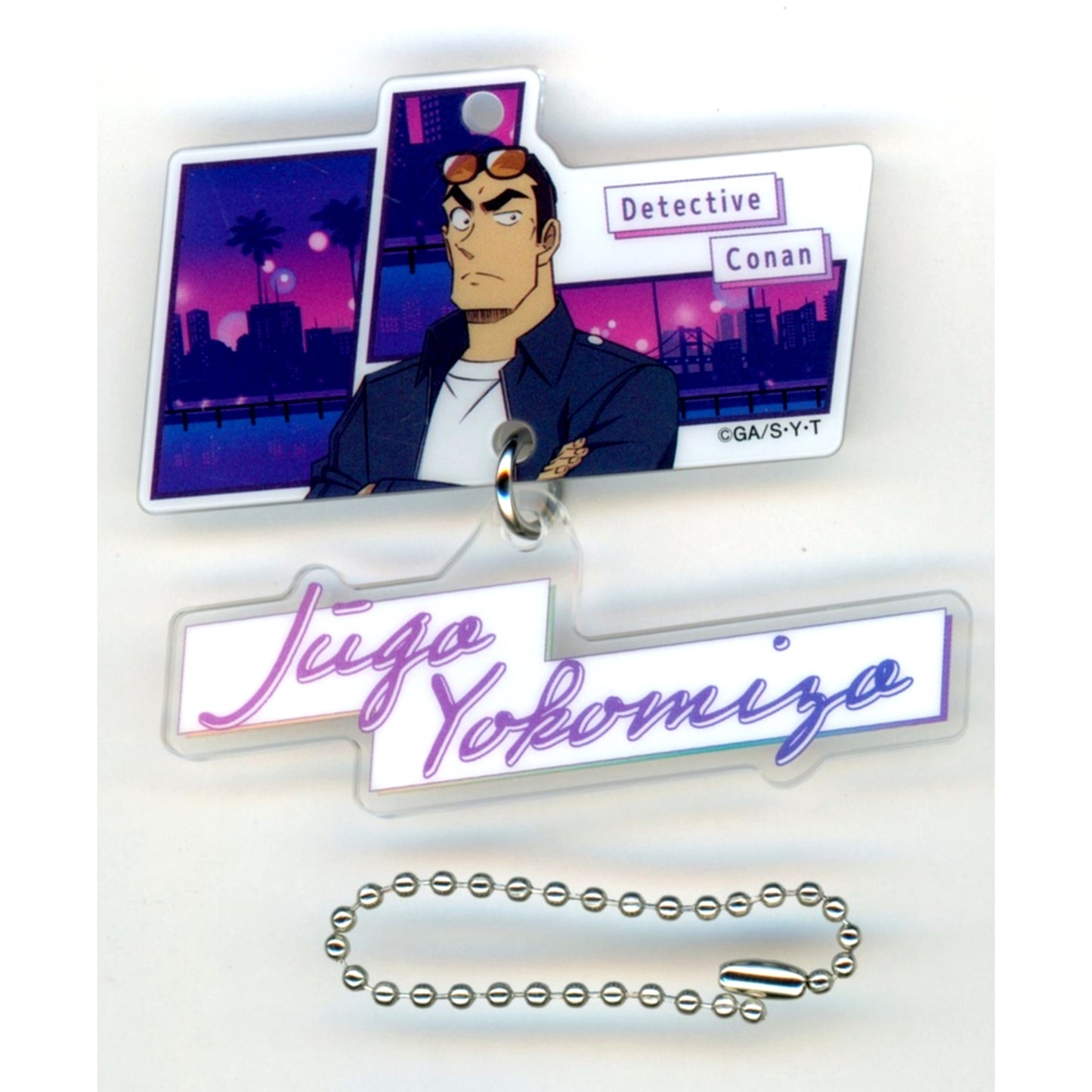 Jugo Yokomizo G Prize Detective Conan 2-Part Acrylic Keychain Sega Lucky Kuji Neo City Pop [USED]