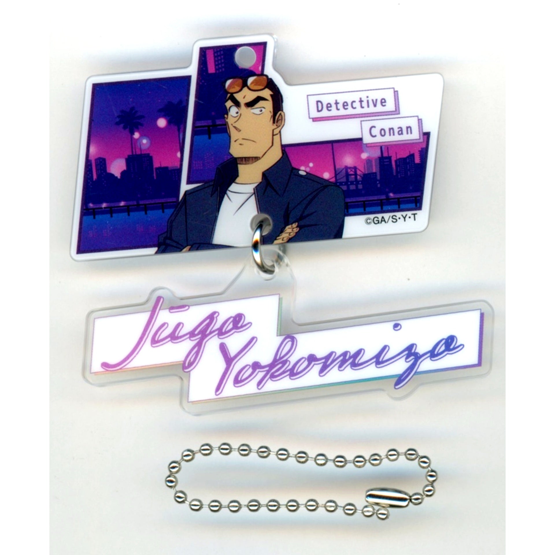 Jugo Yokomizo G Prize Detective Conan 2-Part Acrylic Keychain Sega Lucky Kuji Neo City Pop [USED]