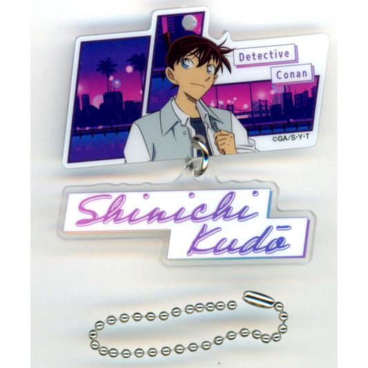 Shinichi Kudo G Prize Detective Conan 2-Part Acrylic Keychain Sega Lucky Kuji Neo City Pop [USED]
