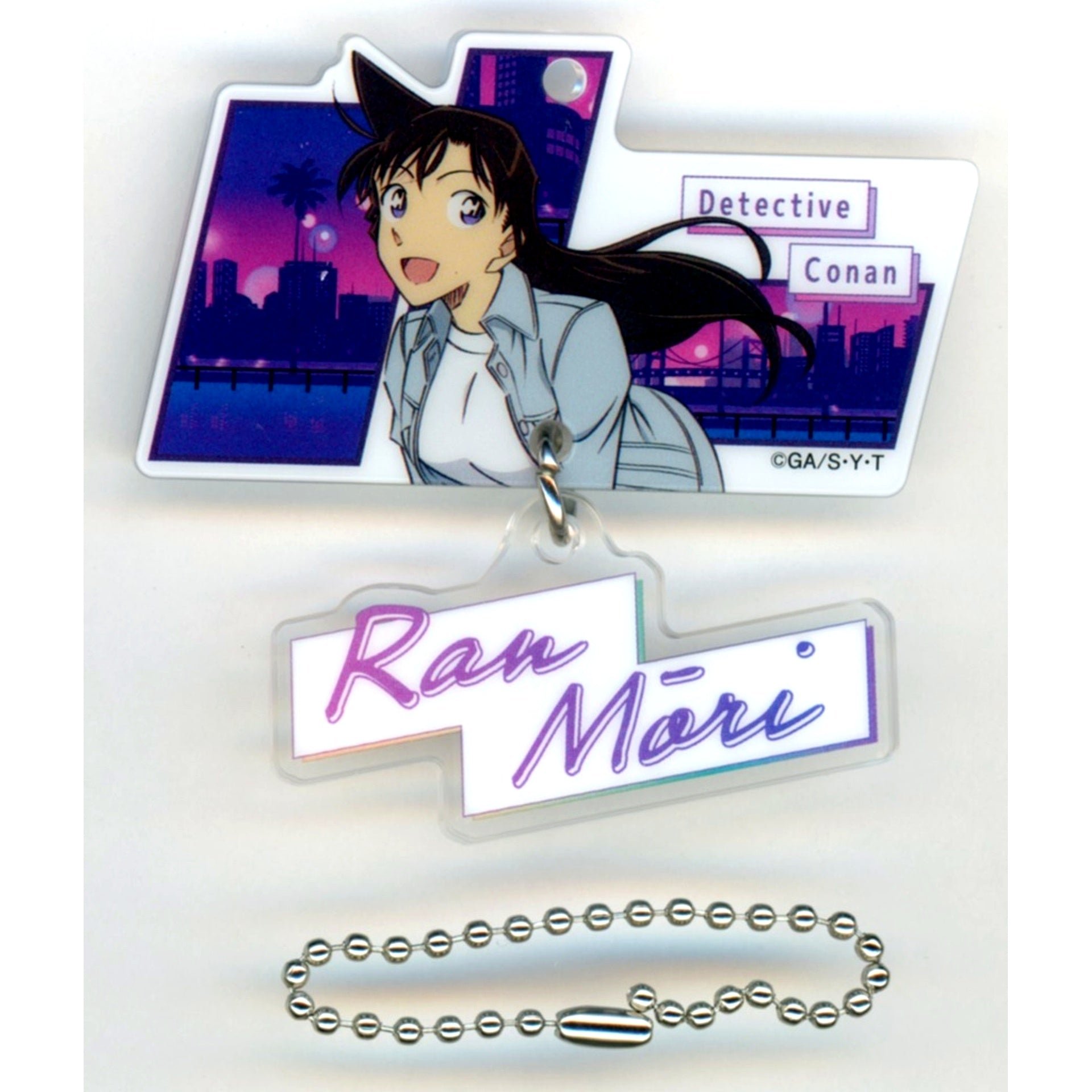 Ran Mouri G Prize Detective Conan 2-Part Acrylic Keychain Sega Lucky Kuji Neo City Pop [USED]