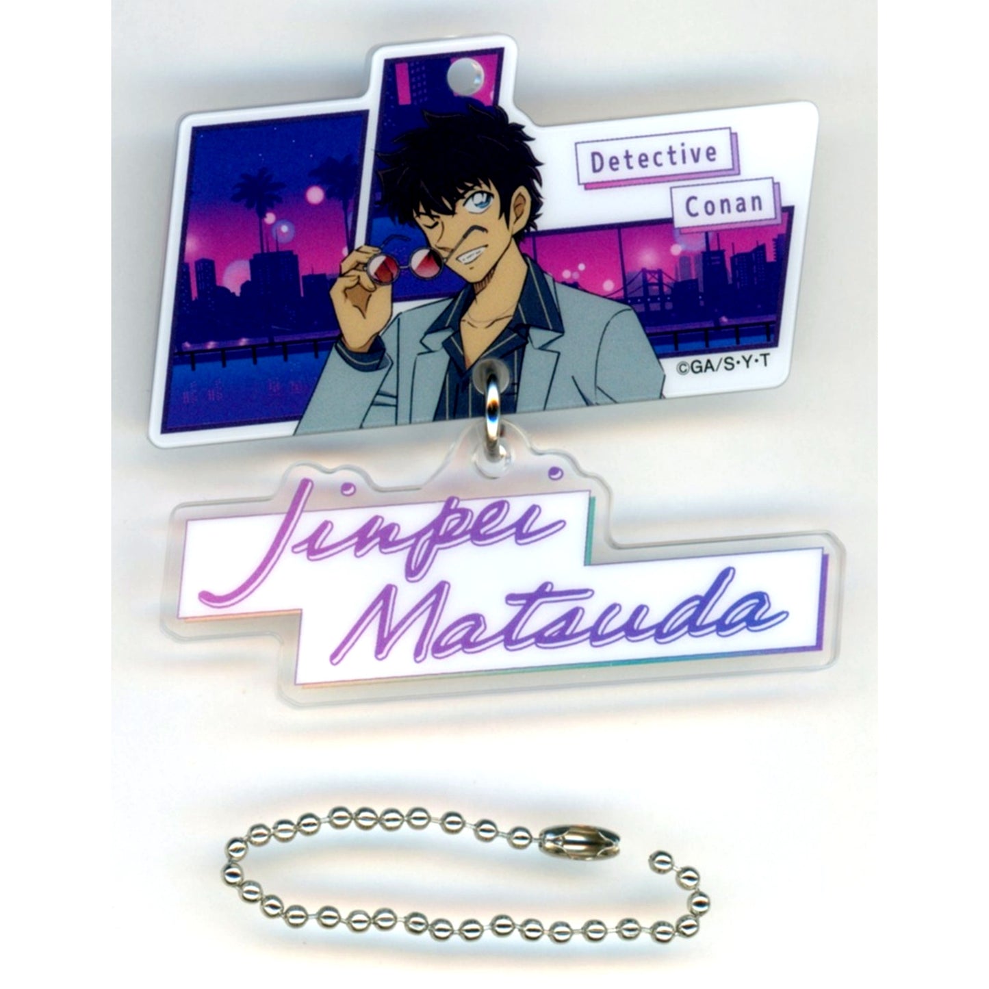 Jinpei Matsuda G Prize Double Acrylic Keychain Sega Lucky Kuji Detective Conan Neo City Pop [USED]