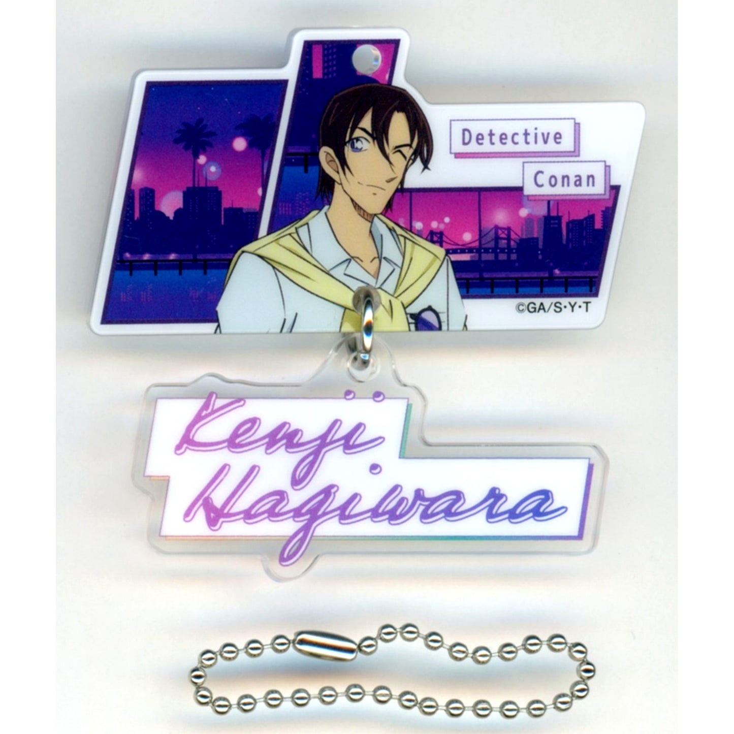 Kenji Hagiwara G Prize Detective Conan 2-Part Acrylic Keychain Sega Lucky Kuji Neo City Pop [USED]