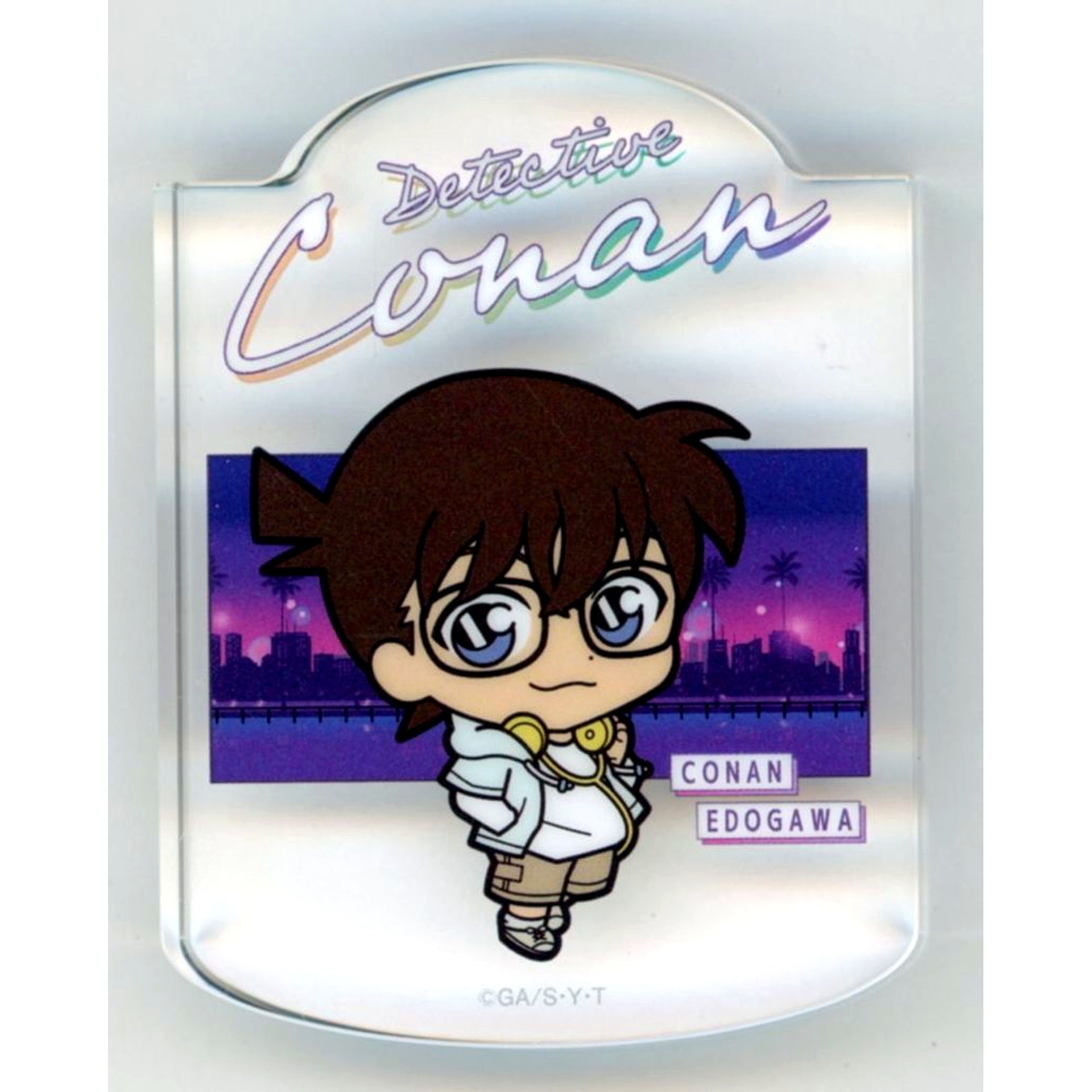 Conan Edogawa H Prize Swaying Acrylic Block Sega Lucky Kuji Detective Conan Neo City Pop [USED]