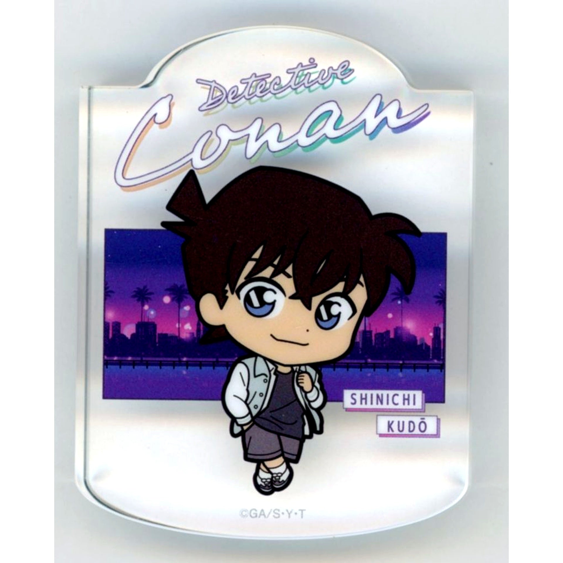 Shinichi Kudo H Prize Swaying Acrylic Block Sega Lucky Kuji Detective Conan Neo City Pop [USED]