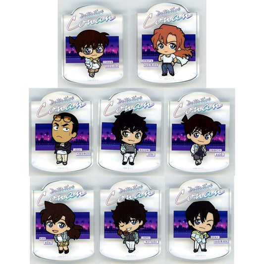 Set of 8 H Prize Swaying Acrylic Block Sega Lucky Kuji Detective Conan Neo City Pop [USED]