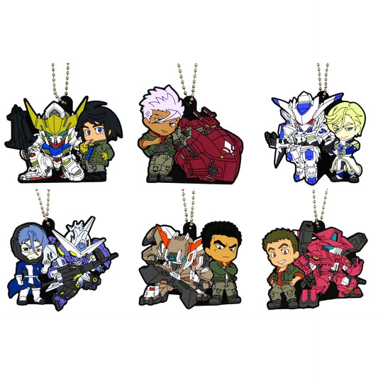 Set of 6 Prize G Mobile Suit Gundam Iron-Blooded Orphans Ichiban Kuji Rubber Charm [USED]