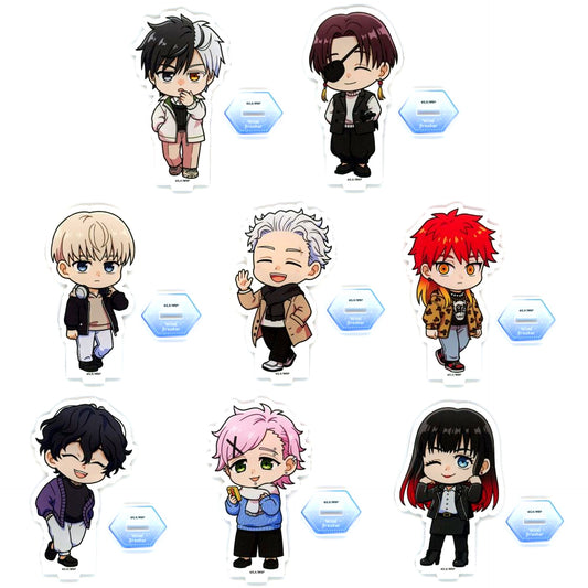 Set of 8 Winter Outfit Ver. Mini Character Acrylic Stand WIND BREAKER x PRINCESS CAFE [USED]