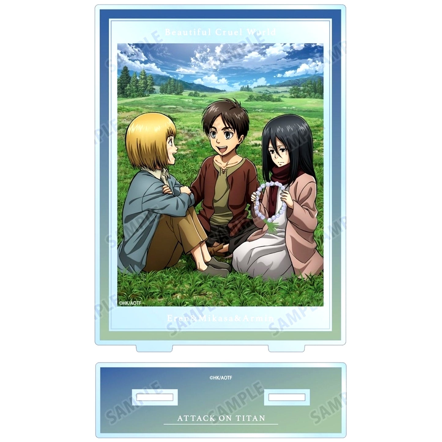 Eren & Mikasa & Armin Attack on Titan Magazine Illus BIG Acrylic Stand [USED]