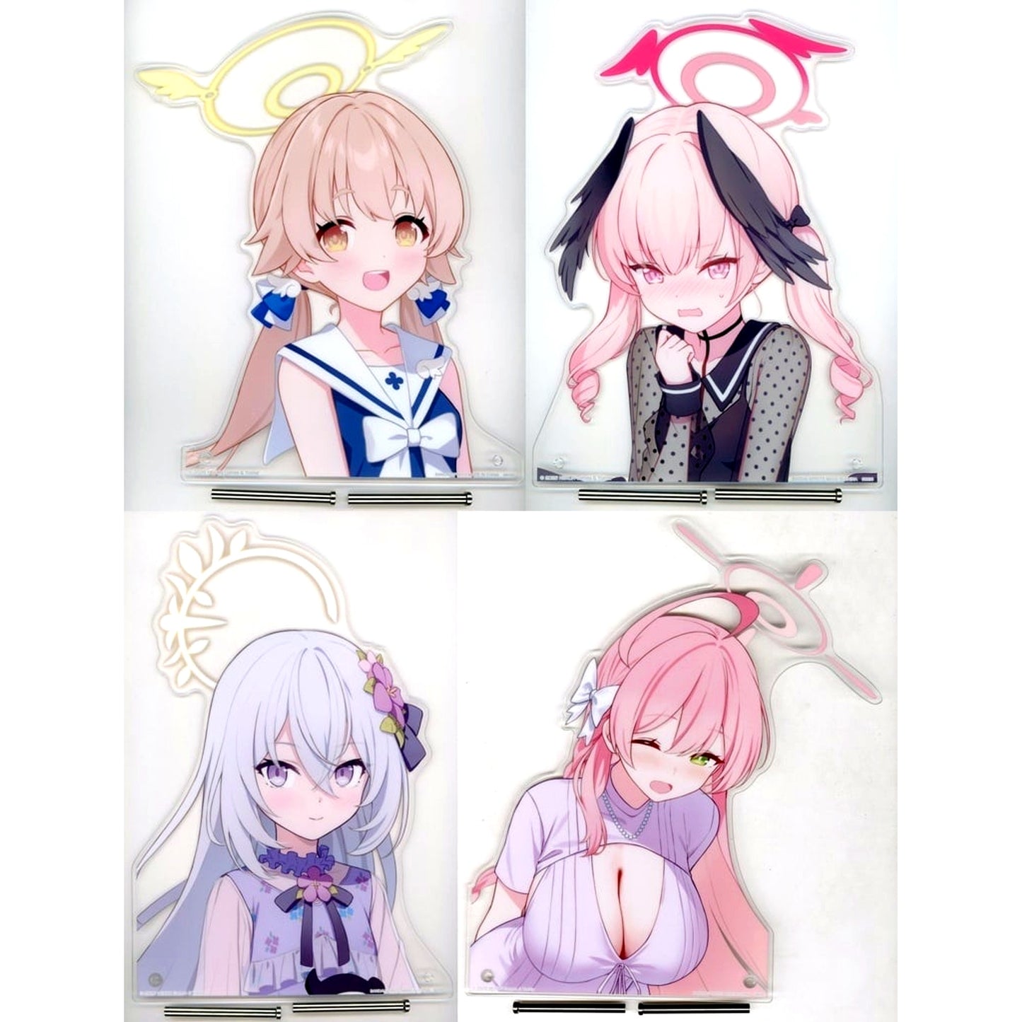 Set of 4 Prize B Blue Archive Vol.3 Make-Up Work Club Ichiban Kuji Mitsumeai Visual Board [USED]