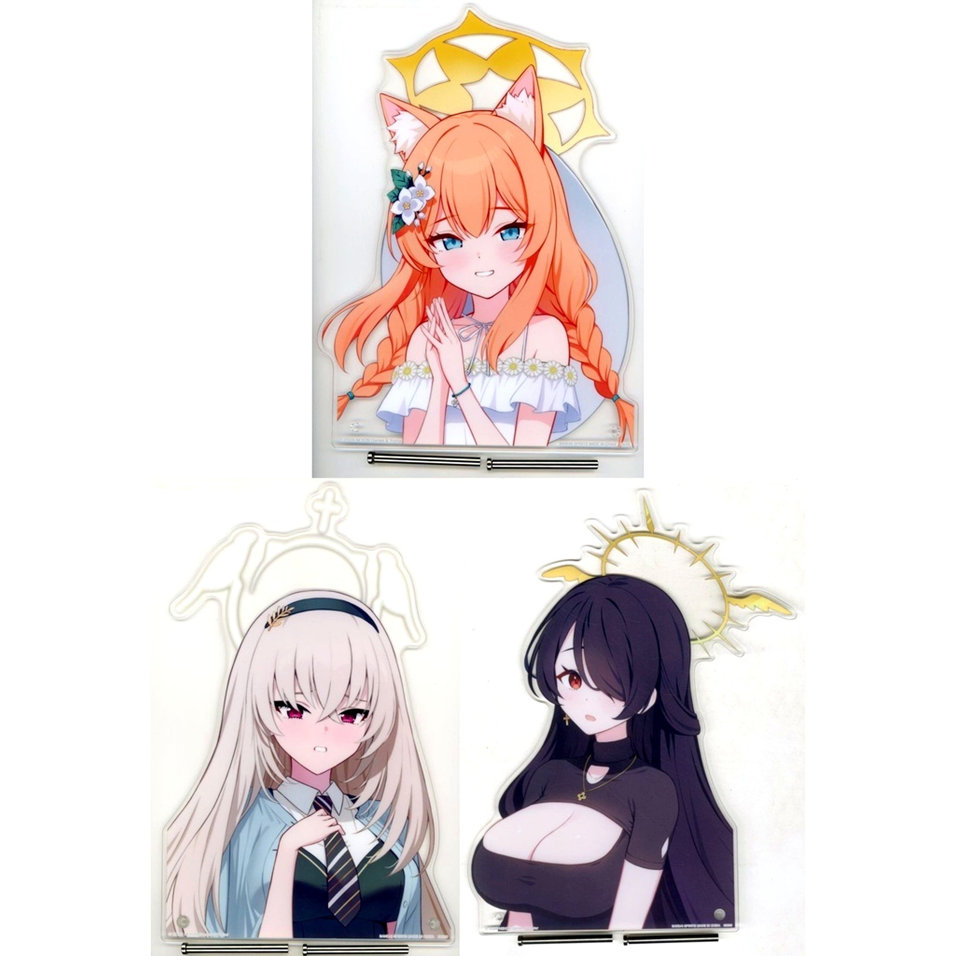 Set of 3 C Prize Gazing Visual Board Sisterhood Ichiban Kuji Blue Archive Vol.3 [USED]
