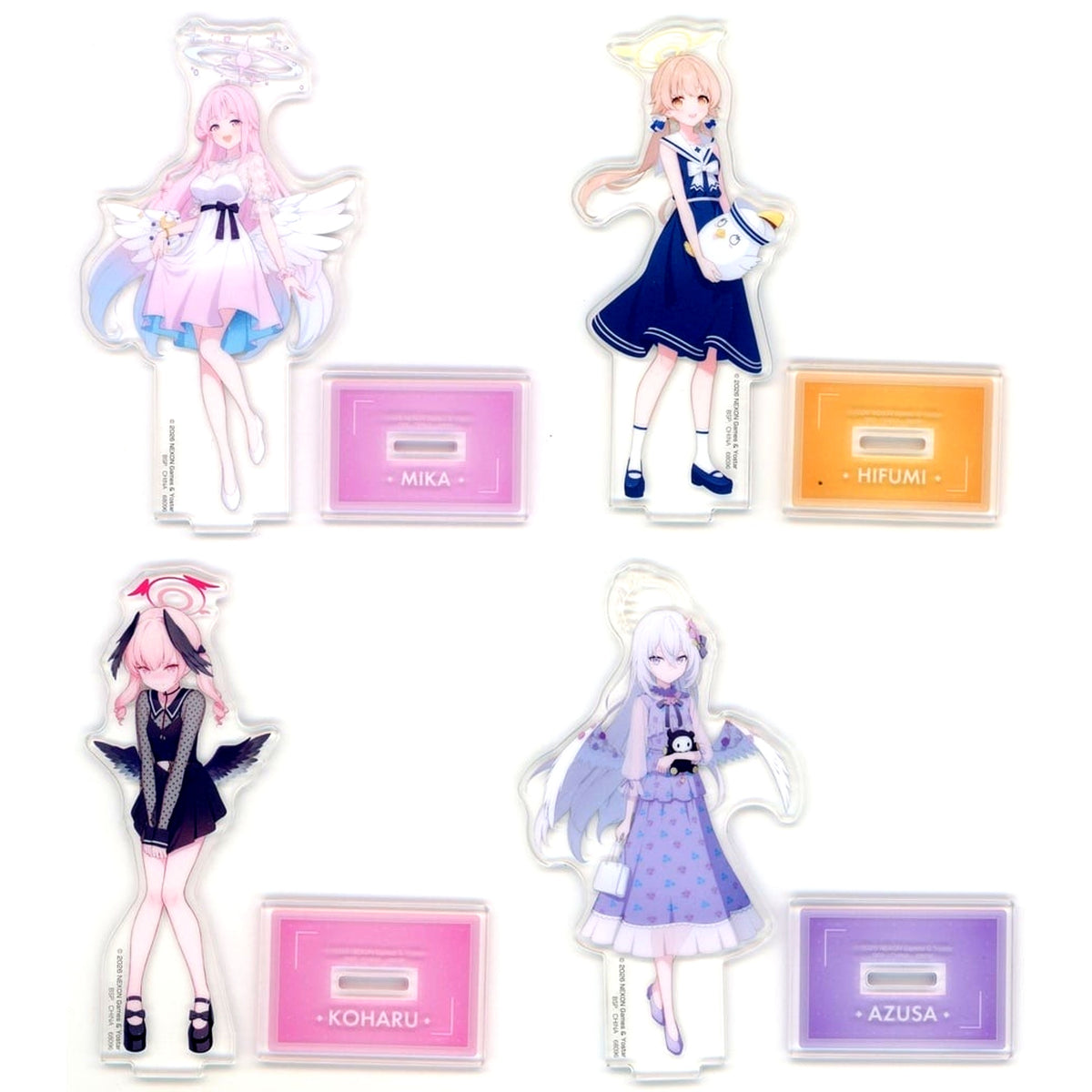 Set of 4 H Prize Blue Archive Ichiban Kuji Vol.3 Make-Up Work Club Acrylic Stand [USED]