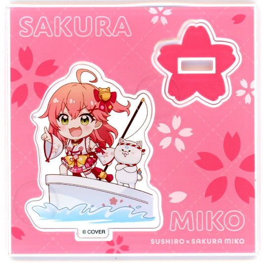 Sakura Miko Miko Outfit Design A SD Acrylic Stand Virtual YouTuber Hololive Sakura Miko x Sushiro Nyahhello Sushiro! EC Ltd [USED]