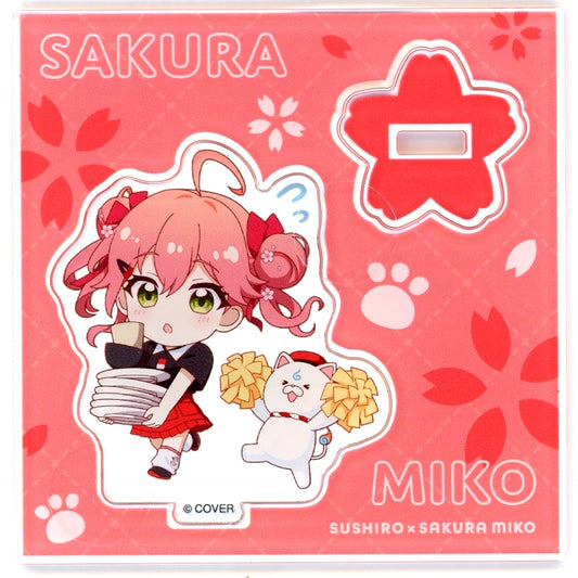 Sakura Miko Sushiro Uniform Design B SD Acrylic Stand Virtual YouTuber Hololive Sakura Miko x Sushiro Nyahhello Sushiro! EC Ltd [USED]