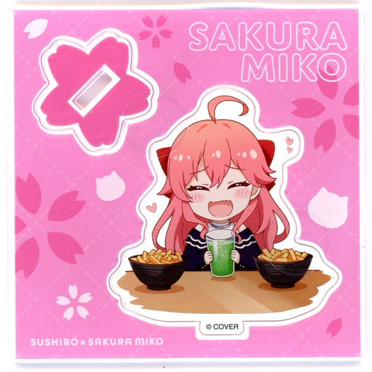 Sakura Miko Casual Clothes Design B SD Acrylic Stand Virtual YouTuber Hololive Sakura Miko x Sushiro Nyahhello Sushiro! EC Ltd [USED]