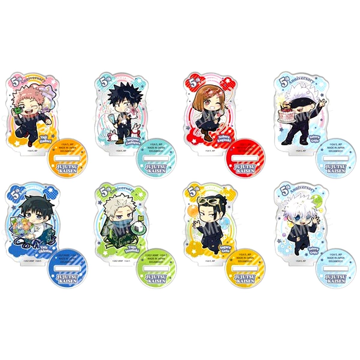 Set of 8 Anime Jujutsu Kaisen 5th Anniversary Defome Trading Acrylic Stand [USED]