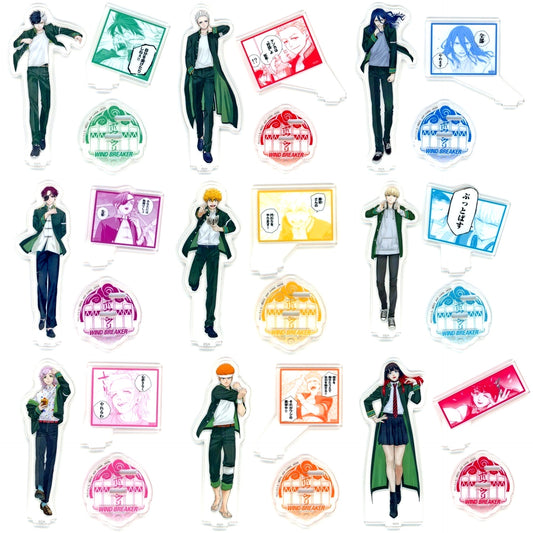 Set of 9 D Prize Acrylic Stand Ichiban Kuji WIND BREAKER Original 5th Anniv [USED]