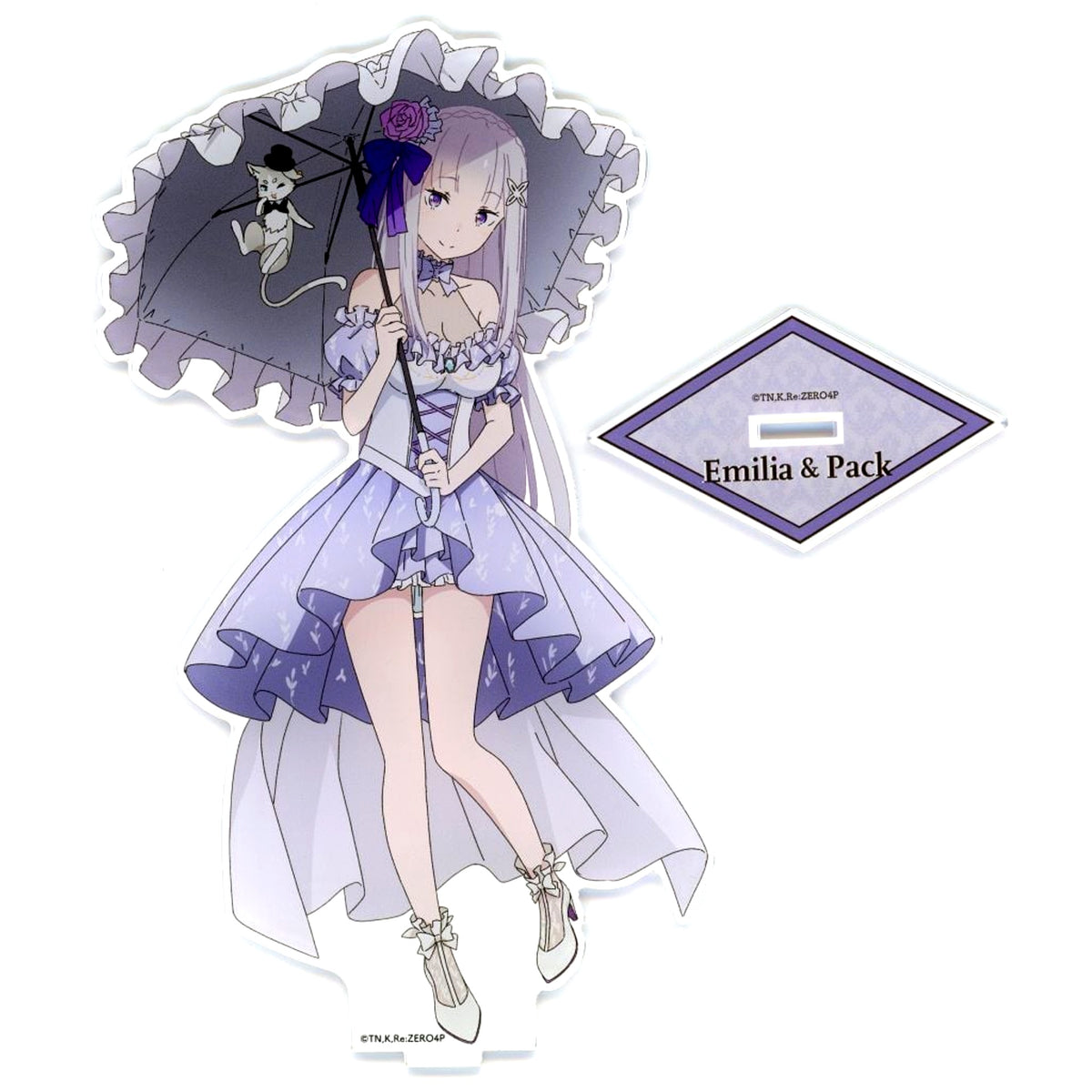 Emilia & Puck Party Dress Ver. Re:Zero - Starting Life in Another World Illustration Acrylic Stand Large [USED]