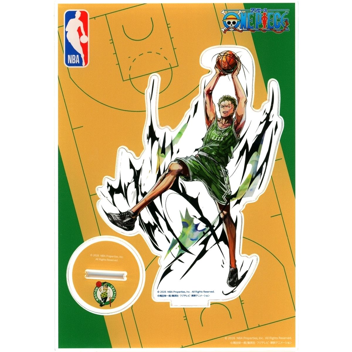 Roronoa Zoro x Boston Celtics Acrylic Stand One Piece x NBA [USED]