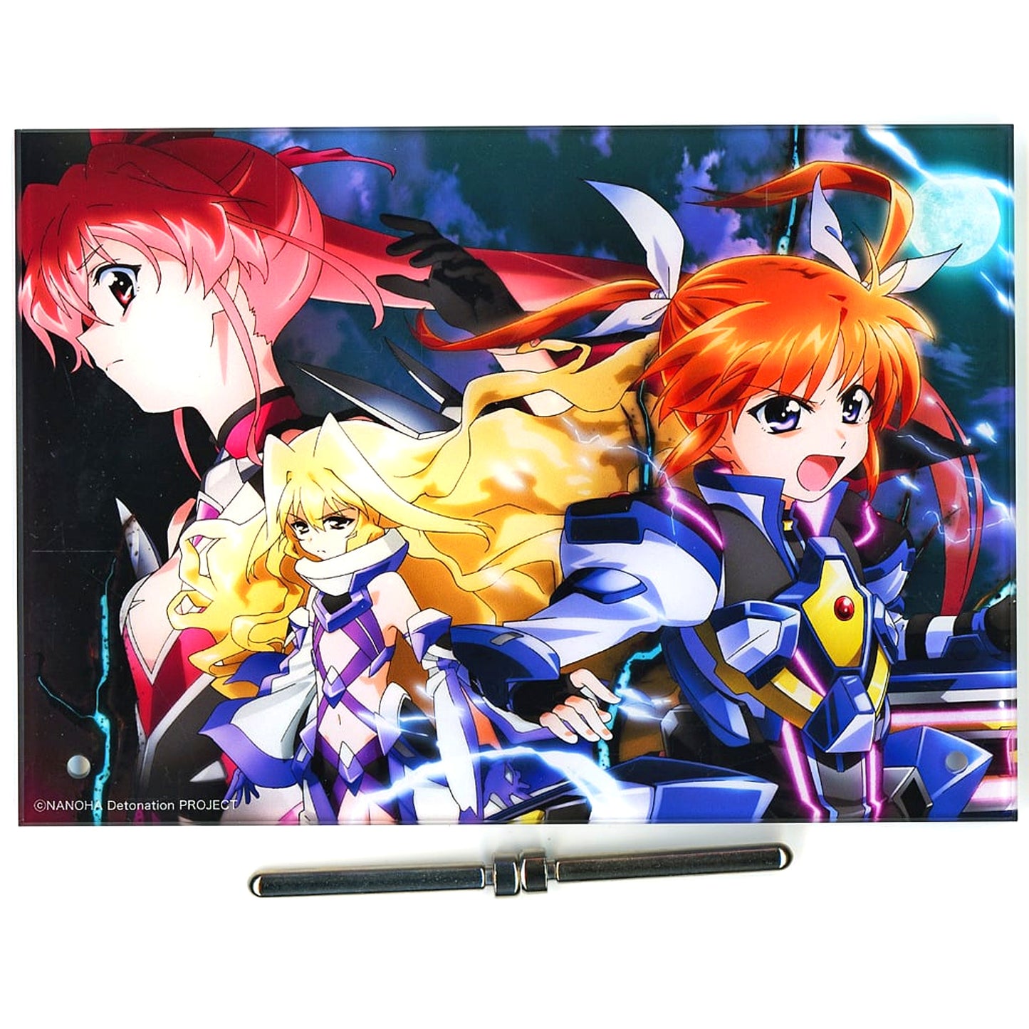 Nanoha & Yuri & Iris Acrylic Plate C-2 Prize Gema Kuji Magical Girl Lyrical Nanoha [USED]