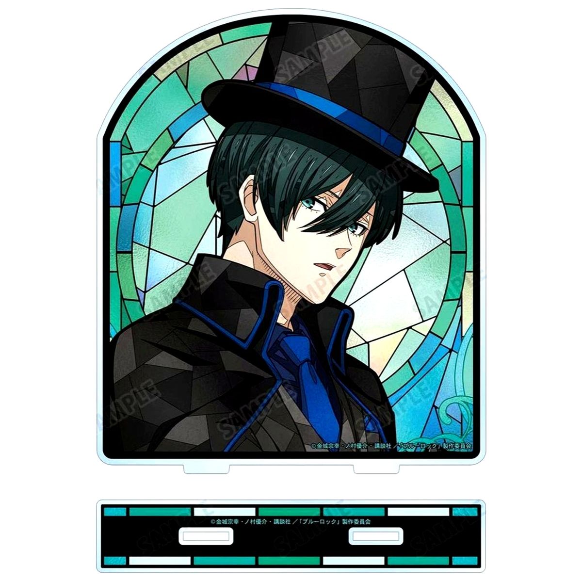 Rin Itoshi Illustration Phantom Thief Ver. Aure Glass Big Acrylic Stand Blue Lock [USED]