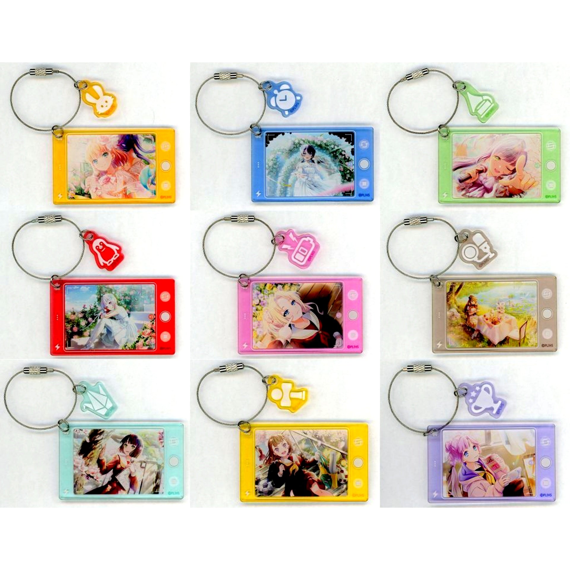 Set of 9 Trading Smartphone Style Acrylic Keychain Love Live! Hasunosora Girls' High School Idol Club [USED]
