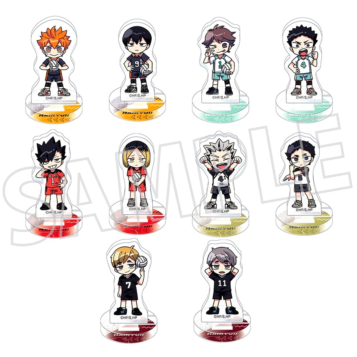 Set of 10 Haikyu!! Chuasta Mini Acrylic Stand Collection [USED]