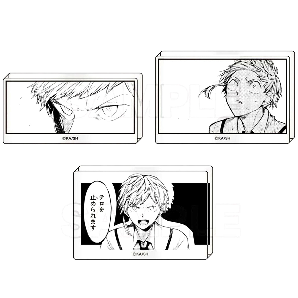 Atsushi Nakajima A Comic Plate Stand Set of 3 Bungo Stray Dogs [USED]