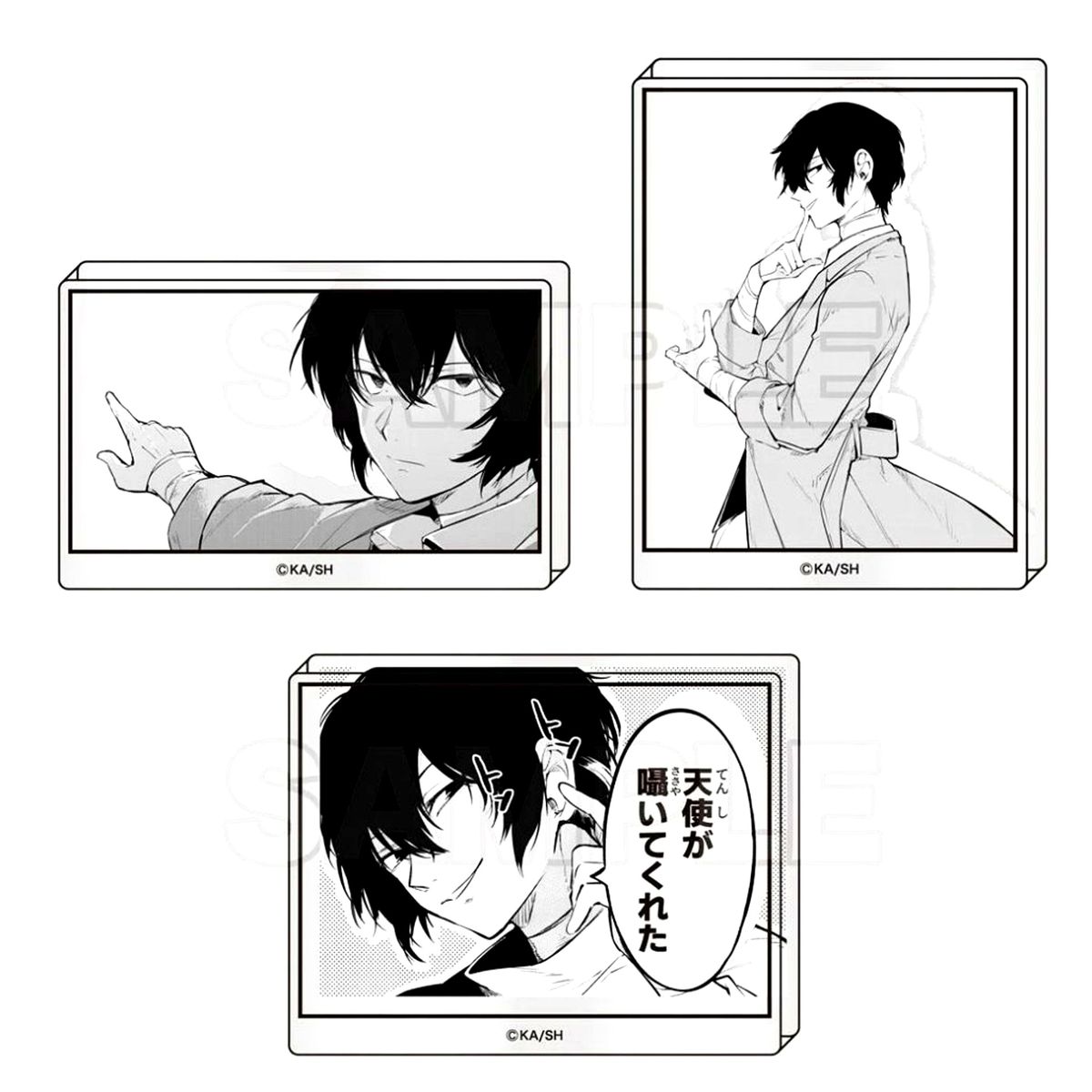 Set of 3 Osamu Dazai C Prize Koma Plate Stand Bungo Stray Dogs [USED]