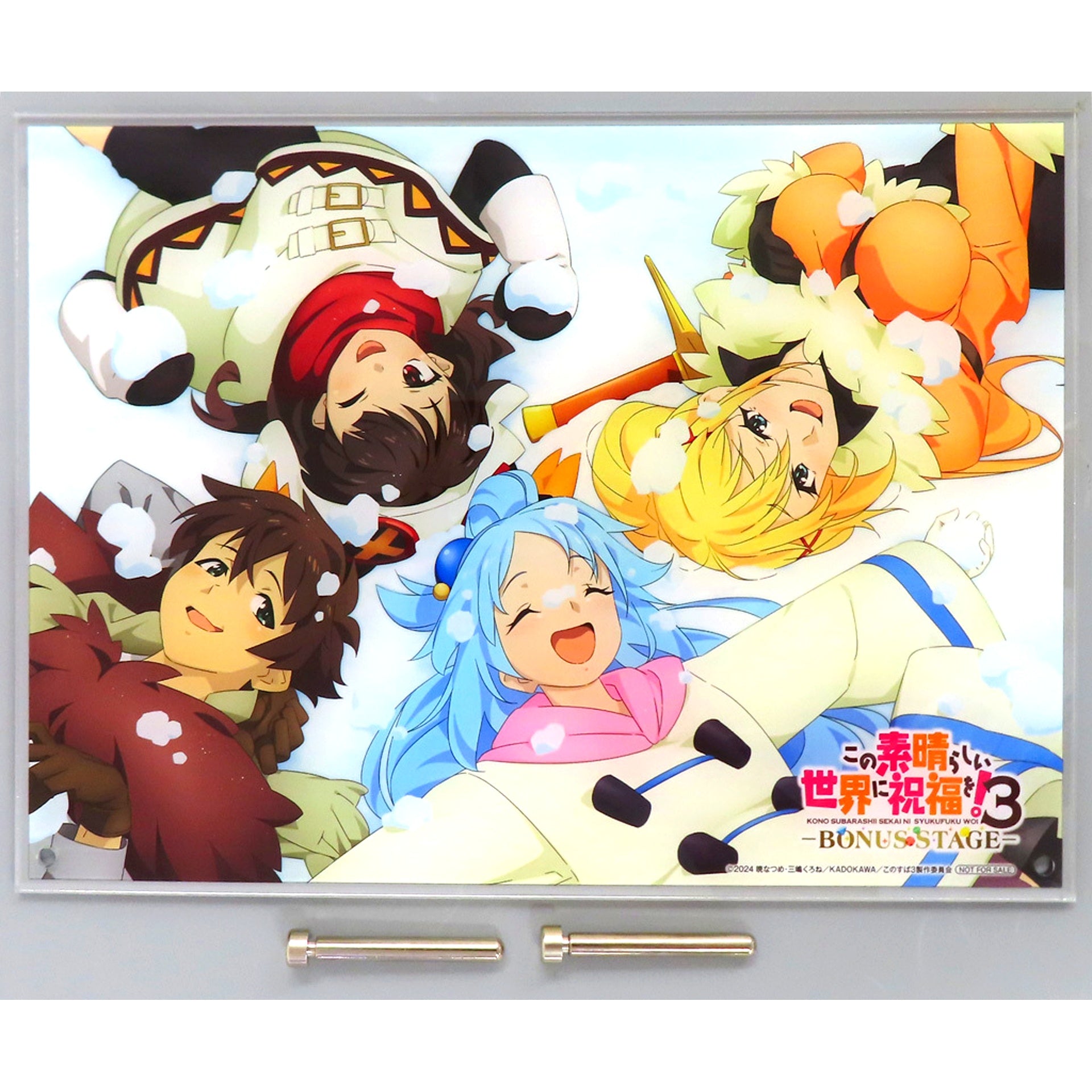 Group Anime Illustration Acrylic Plate KonoSuba 3 BONUS STAGE Kadokawa Store Complete Purchase Bonus Item [USED]