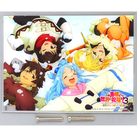 Group Anime Illustration Acrylic Plate KonoSuba 3 BONUS STAGE Kadokawa Store Complete Purchase Bonus Item [USED]