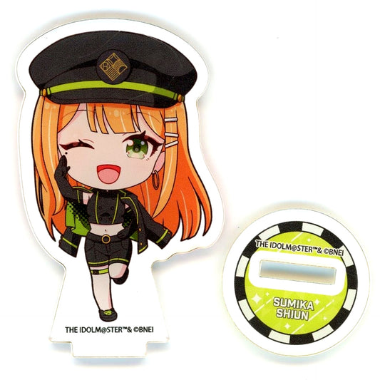 Sumika Shiun Gakuen Idolmaster Hatsuboshi Gakuen Terminal in Tokyo Character Street Ichiban Plaza Acrylic Petit Stand 06 Station Attendant Style Costume Ver. Chibi Illustration [USED]