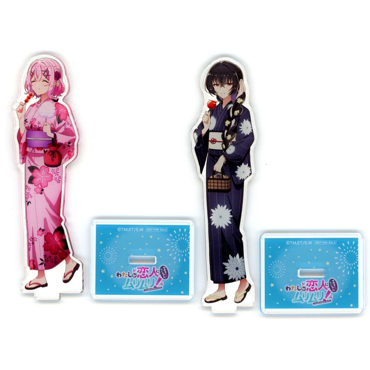 Set of 2 Renako Amaori & Satsuki Koto Watanare Anime Illustration Acrylic Stand Blu-ray Vol.1-3 Fully Limited Edition Amazon.co.jp Bonus [USED]