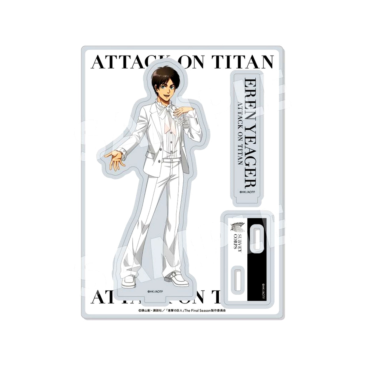 Eren Yeager 03 White Acrylic Stand Black & White Ver. Attack on Titan [USED]