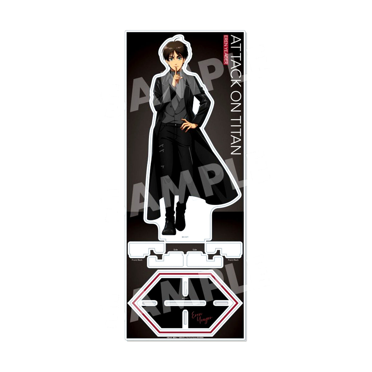 Eren Yeager 01 Black Acrylic Stand Large Black & White Ver. Attack on Titan [USED]