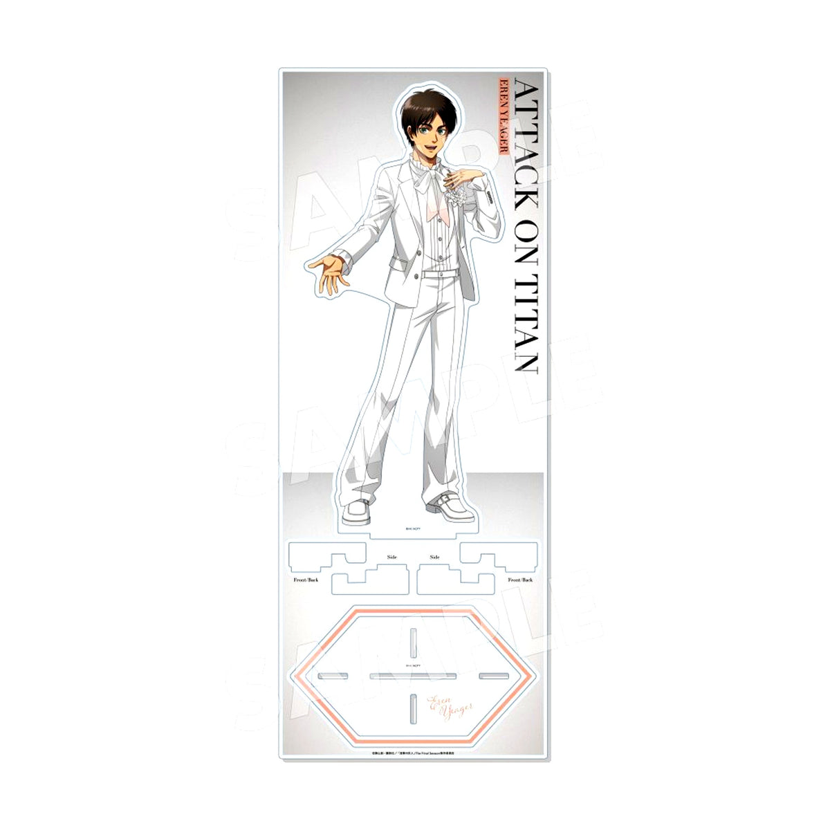 Eren Yeager 03 White Acrylic Stand Large Black & White Ver. Attack on Titan [USED]