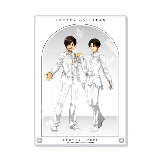 Eren Yeager & Levi Ackerman Acrylic Stand Black & White Version Attack on Titan [USED]