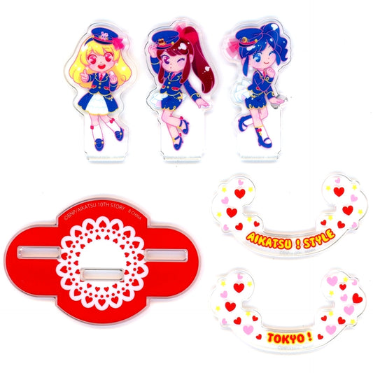 Ichigo Hoshimiya & Ran Shibuki & Aoi Kiriya Swaying Acrylic Stand Aikatsu! Style Tokyo Aikatsu! Design Mart [USED]