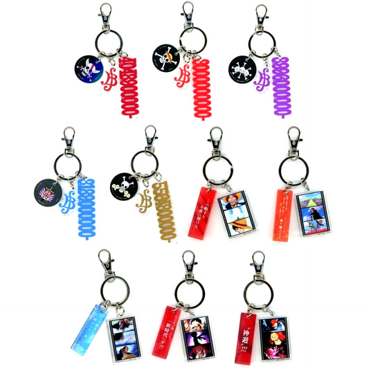 Set of 10 J Prize Acrylic Charm Assortment Ichiban Kuji One Piece Red Hair Pirates [USED]