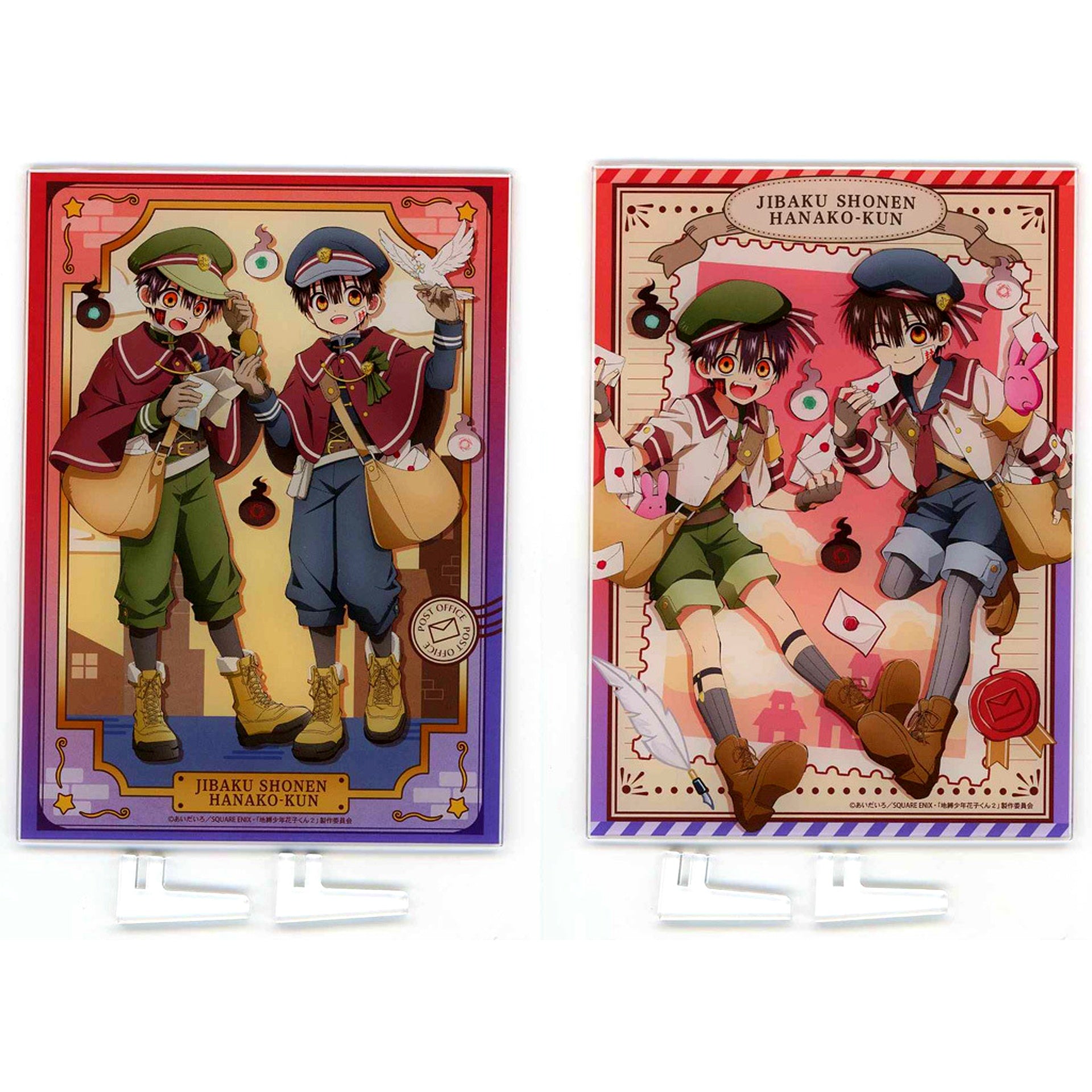 Hanako-kun & Tsukasa Letter Delivery Summer & Winter Pair Acrylic Panel Toilet-Bound Hanako-kun 2 Lucky Button BOX Lucky End Prize [USED]