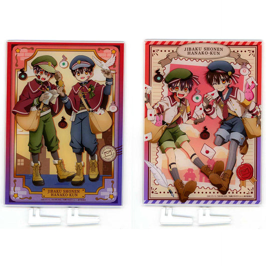 Hanako-kun & Tsukasa Letter Delivery Summer & Winter Pair Acrylic Panel Toilet-Bound Hanako-kun 2 Lucky Button BOX Lucky End Prize [USED]