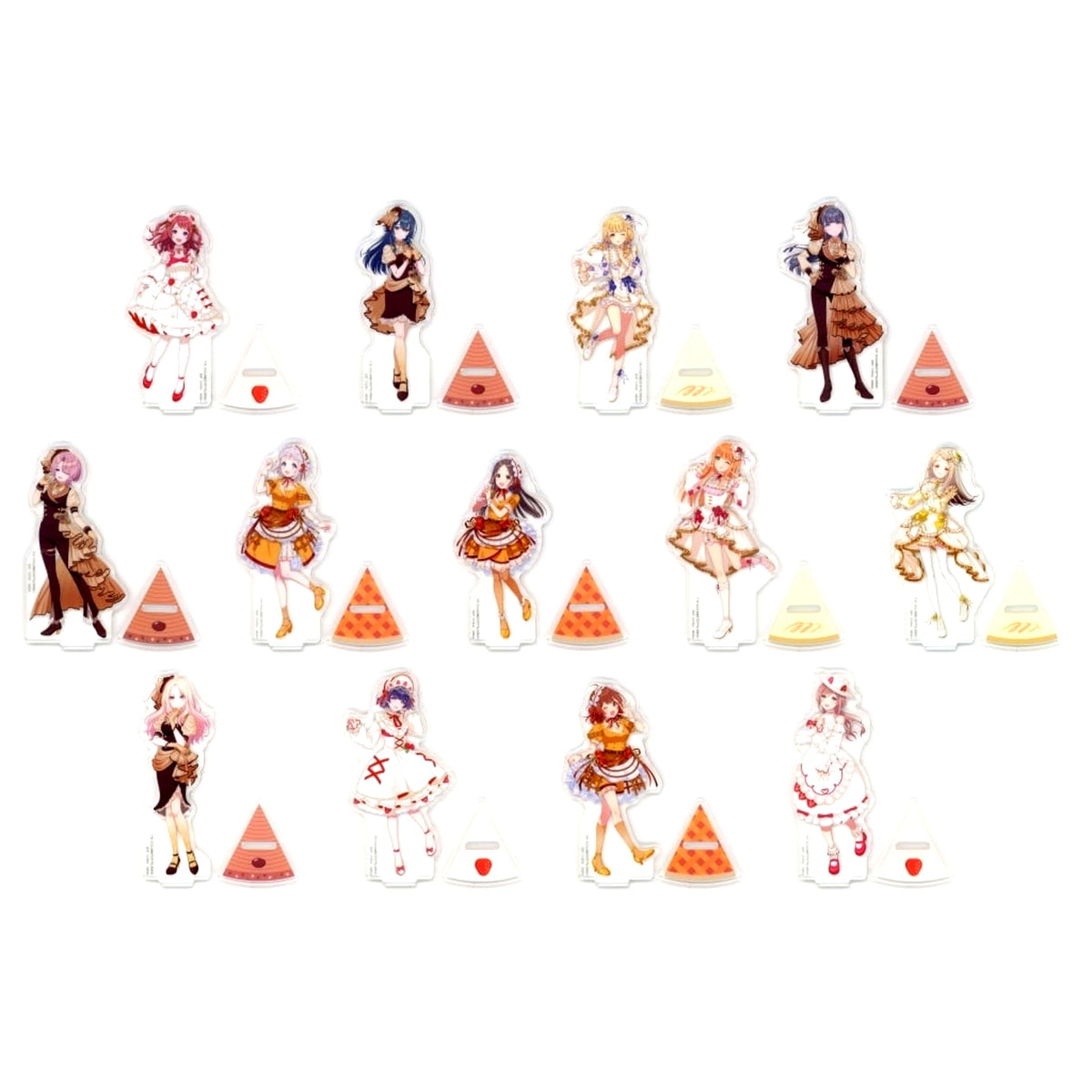 Set of 13 Illustration Acrylic Stand Ichiban Kuji Gakuen iDOLM@STER Part 5 G Prize [USED]