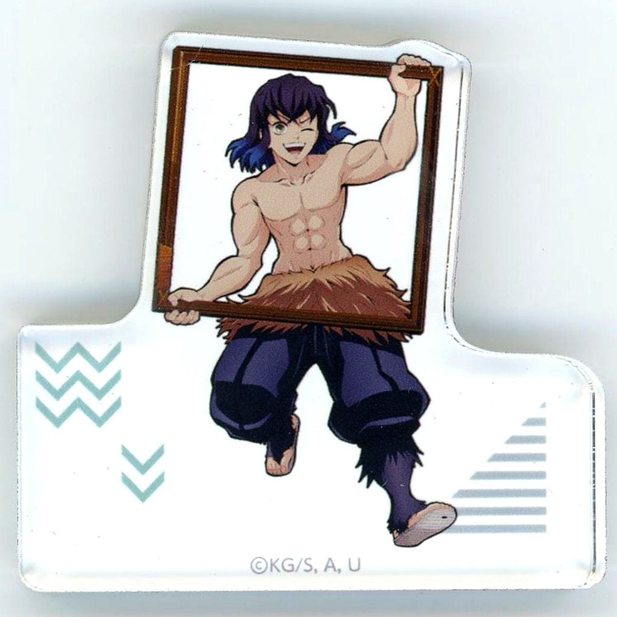 Inosuke Hashibira Acrylic Block B Prize Demon Slayer: Kimetsu no Yaiba: Guide of the Corridor of Remembrance Tanjiro Kamado's Ganbare Garapon [USED]